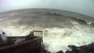 preview picture of video 'The Edge of Hurricane Irene in Monmouth Beach, Saturday Pre Arrival'