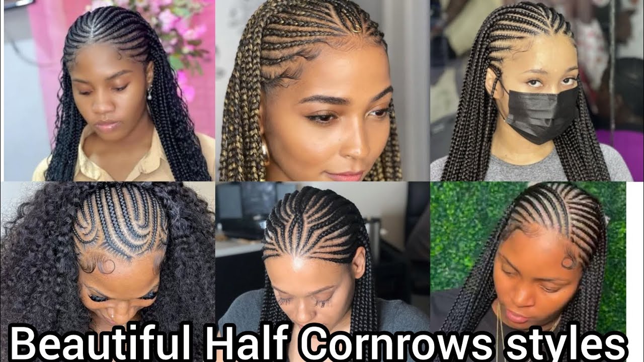 Beautiful Half Cornrow braids hairstyles for black women | Half Cornrows styles 2026