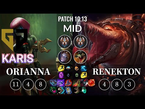 GEN Karis Orianna vs Renekton Mid - KR Patch 10.13