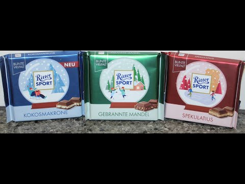 Ritter Sport: Sugared Almonds, Coconut Macaroon & Speculoos Review