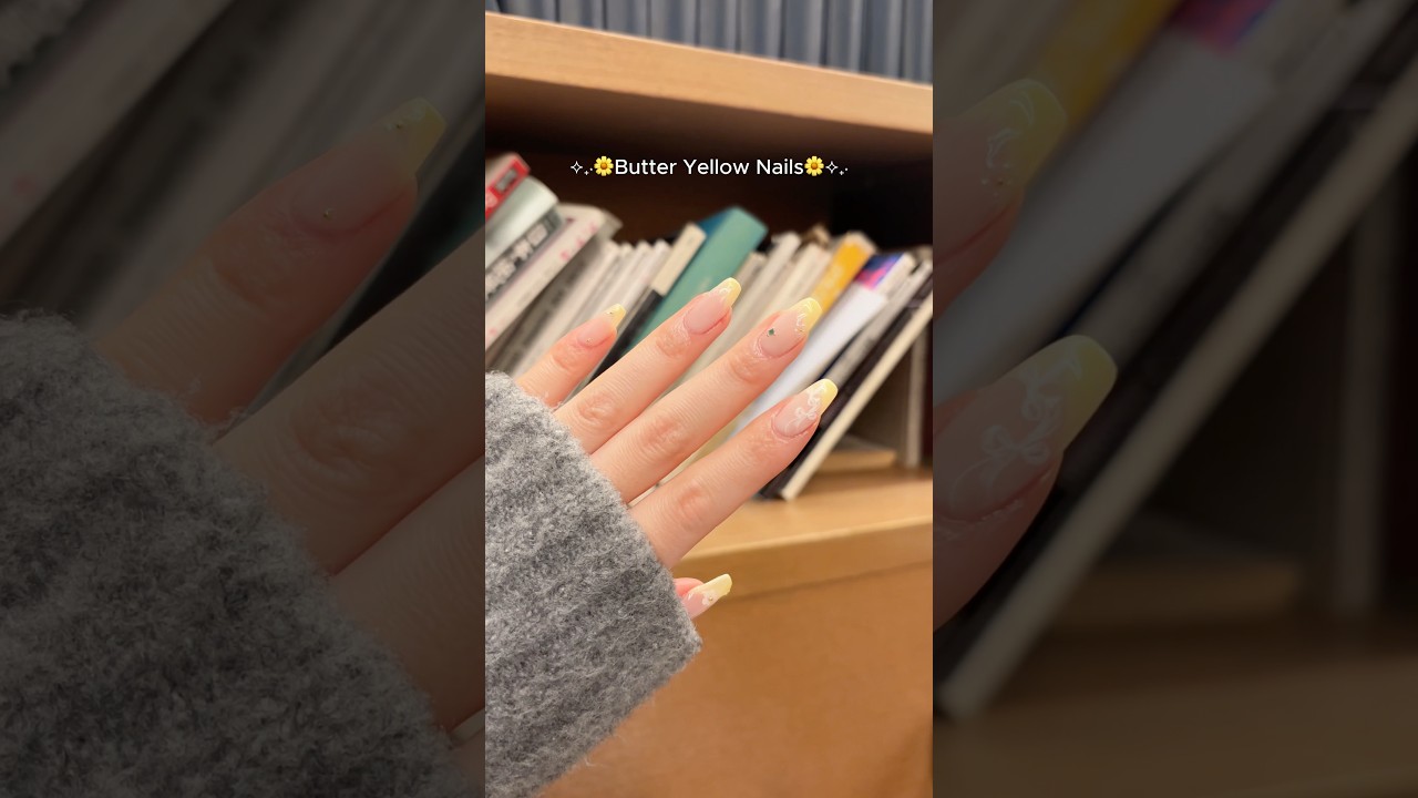 バターイエローネイル🧈🌼 #nails