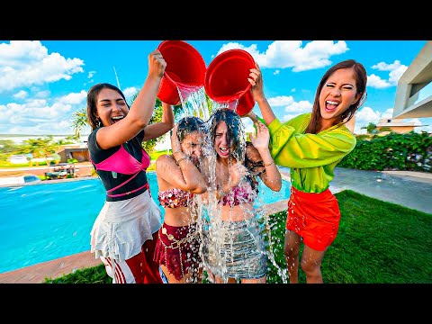 The bullies threw a bucket of water on the girls *a fight broke out