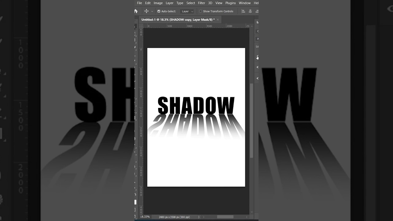 Text Shadow Effect in Photoshop Tutorial 🤯 #photoshoptutorial #photoshop #shorts #viral