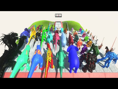 Race to get a eat Red Pig | 🦖 Animal Revolt Battle Simulator 🦕