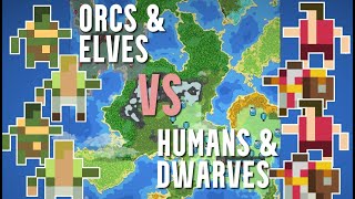 Two Mixed-Race Kingdoms Fight Over A Massive Fantasy World! - WorldBox