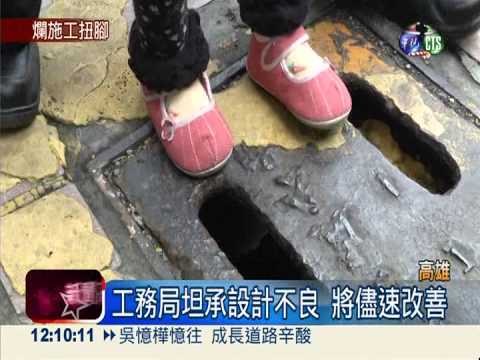 水溝蓋縫6公分 女童小腳踩空扭傷