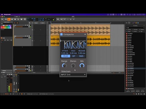 How to set up Kilohearts Compactor with a sidechain input: Mac, Bitwig Studio, VST3