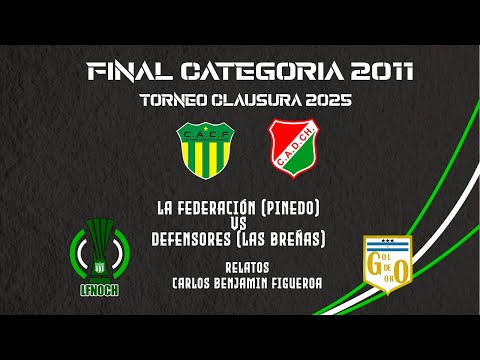 La Federación (Gral. Pinedo) vs Defensores del Chaco (Las Breñas). Sub 18. PARTIDO COMPLETO.