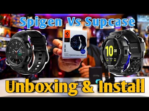 Spigen Rugged Armor Pro Vs Supcase Unicorn Beetle for Galaxy Watch4 Classic - [Unboxing & Install]