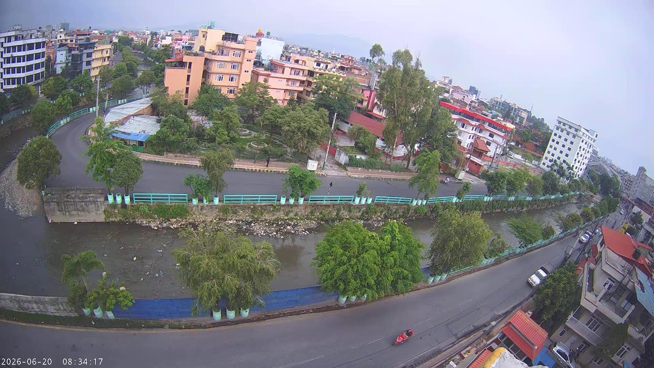 Live webcam view of Riverside Cityscape Over Kathmandu