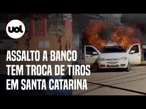 Assalto a banco tem reféns e tiroteio em Timbó Grande (SC); veja vídeos
