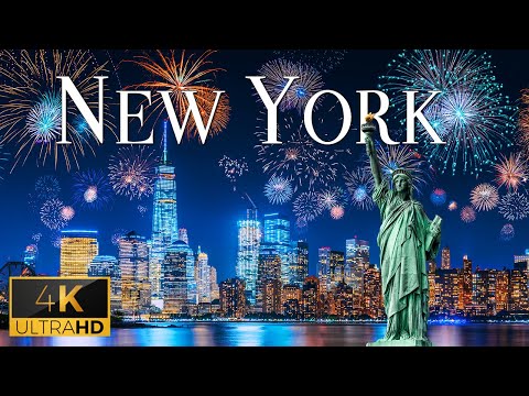 FLYING OVER NEW YORK (4K Video UHD) - Relaxing Music With Beautiful Nature Video For Stress Relief