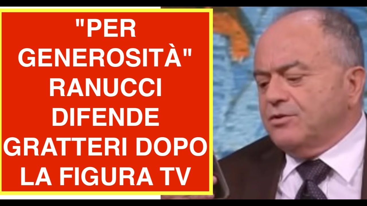"PER GENEROSITÀ" RANUCCI DIFENDE GRATTERI DOPO LA FIGURA TV