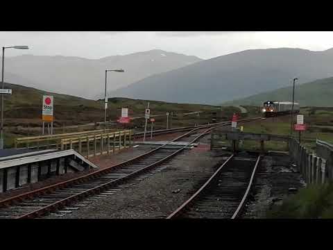 Caledonian Sleeper arrives at Corrour Station