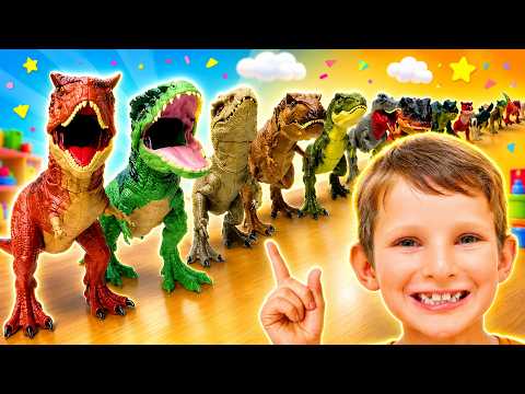 Hidden Dinosaur Toys in Every Room! 🟢🦖Funny Hide-and-Seek Challenge for Kids