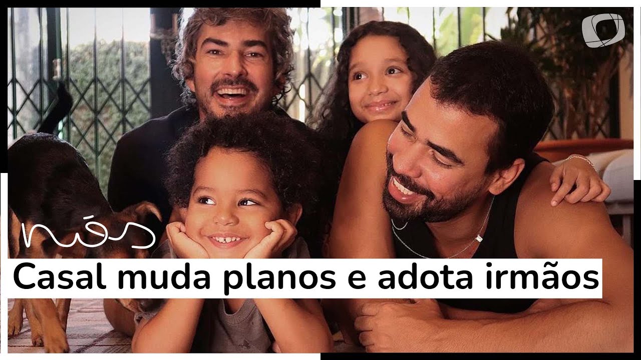 Casal muda planos e adota irmãos