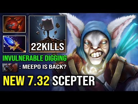 NEW 7.32 SCEPTER MEEPO Invulnerable Digging Crazy Micro 100% Deleted Anyone Dota 2