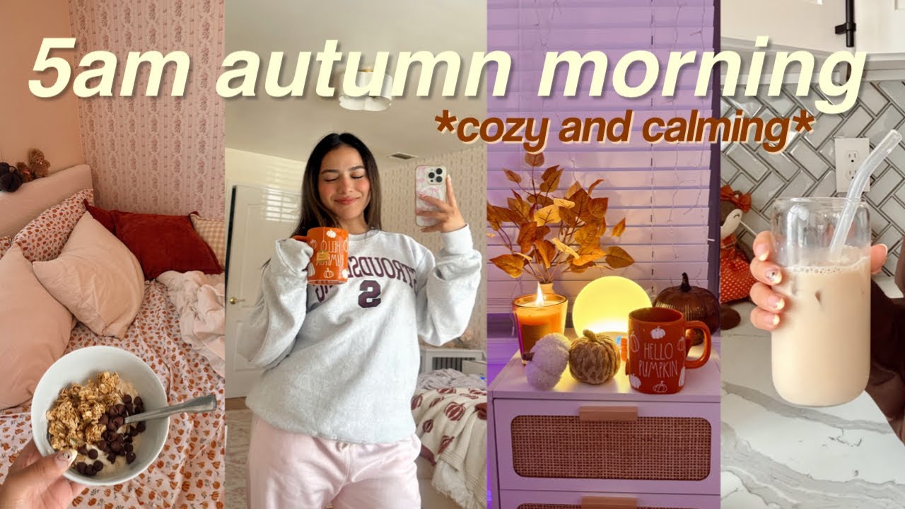 5am COZY FALL MORNING 🍂🧸 slow, quiet, productive routine
