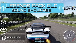 Project CARS 3 Legends Pack DLC Sounds Mazda RX7, Toyota Supra, Acura NSX + Racing Versions PC 4K 60