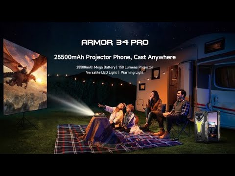 Ulefone Armor 34 Pro 5G AI Rugged Phone 25500mAh Up to 32GB+512GB Built-in Projector