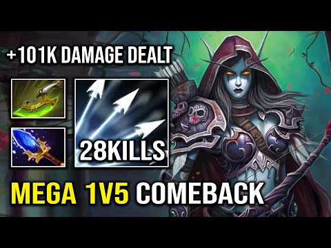 INSANE 1v5 Mega Creep Comeback Level 30 Rapier Drow Ranger +101K Total Damage Dealt Dota 2