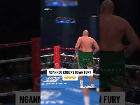 Ngannou knocks down Fury 😮 #FuryNgannou (Courtesy of ESPN+ PPV)