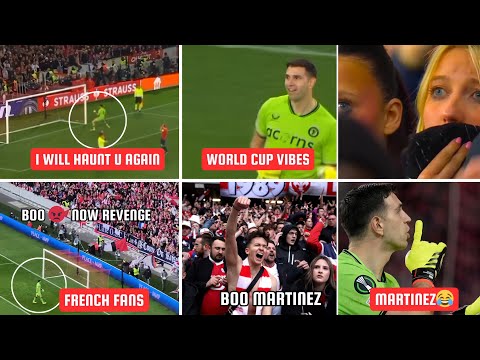 Emi Martinez Gives World Cup Flash back to french fans | Aston villa vs Lille Penalty Reaction
