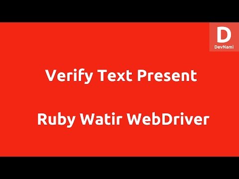 Verify Text Present Watir WebDriver