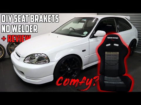 BRIDE Seats Install - No Welder DIY Brackets - Honda Civic EK