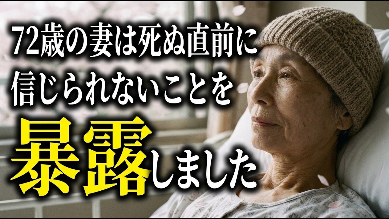 【本編】72才の妻は死ぬ直前に信じられないことを暴露しました。