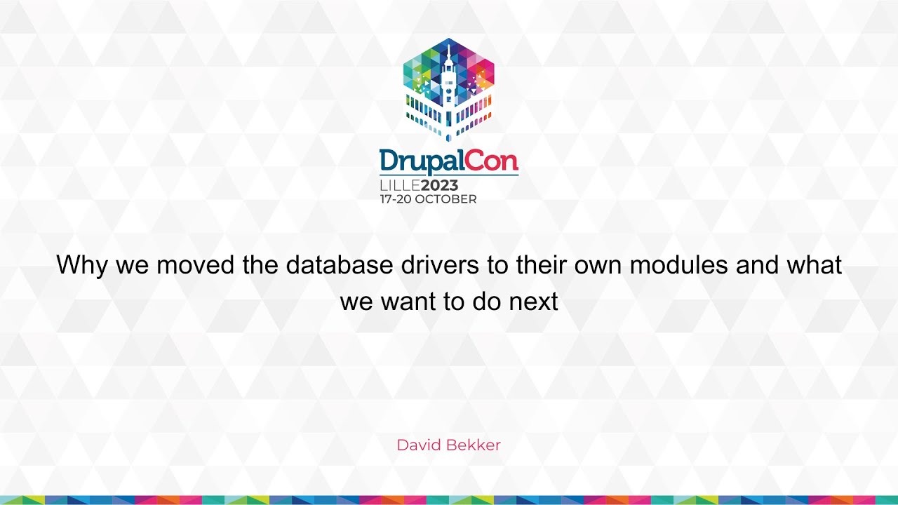 MAKERS & BUILDERS-Why we moved the database drivers to their own modules and what we want to do next