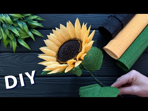 Easy Craft Ideas How to Make Sunflower Crepe Paper Flower Crepe Paper Decoration Ideas