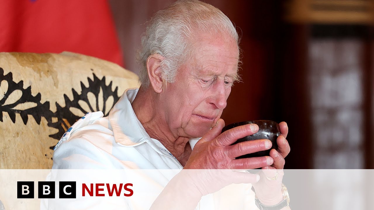 King Charles drinks kava during ritual in Samoa | BBC News