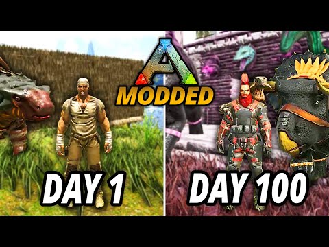 I Spent 100 Days in ARK Modded with New Dinosaurs... Here's What Happened