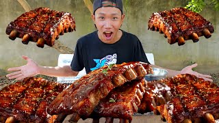 ẨM THỰC NHÀ NGHÈO | SƯỜN NƯỚNG BBQ | MUKBANG BBQ | ASMR MUKBANG