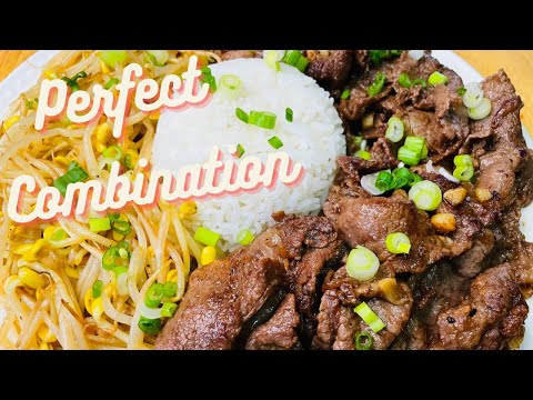 Perfect Combination || Beef Stir Fry and Bean Sprout in Oyster sauce ...