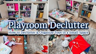 PLAYROOM DECLUTTER & TOY ORGANIZATION | DECLUTTER & ORGANIZING [TIPS on TOY STORAGE in SMALL HOUSE]