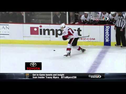 Joe Corvo slapshot goal 3-2 Ottawa Senators vs Chicago Blackhawks 10/29/13 NHL Hockey.