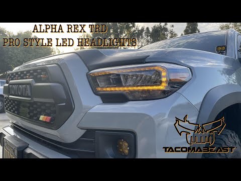 Alpha Rex 16-21 TCMBST Tacoma TRD Pro Style LED Headlights Install on 3rd Gen Tacoma