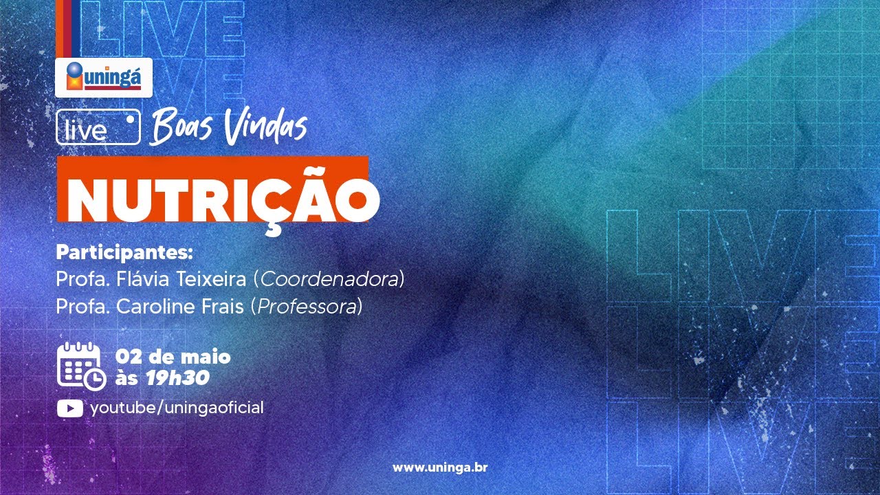 LIVE BOAS VINDAS NUTRIÇÃO