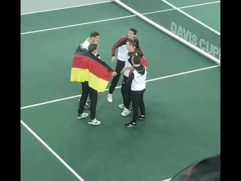 German Davis-Cup Team celebrates their Qualification to the Davis-Cup Finals