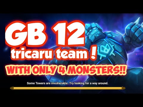 summoners war:  NEW! GB 12 TEAM w/ only 4 monsters ! / verde less tricaru team GB 12! (test mode)