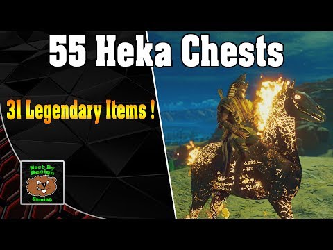 Assassins Creed Origins - 31 Legendaries !!! Unboxing 55 Chests