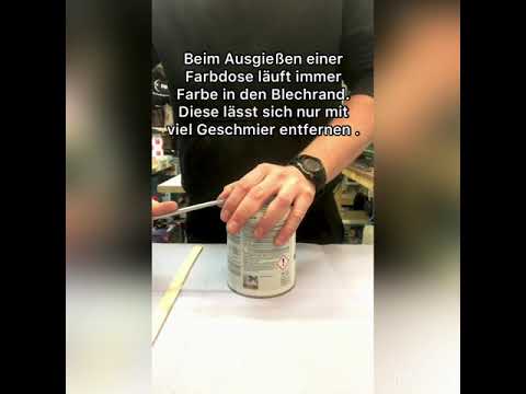 Farbdose sauber ausgießen