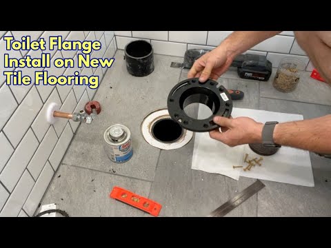 How to install a new toilet flange on finished tile floor