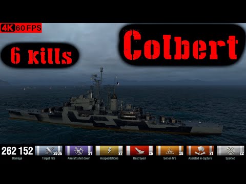 World of Warships Colbert Replay - 6 Kills 262.2K DMG(Patch 12.8.0)