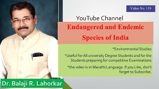 Endangered and endemic species of India