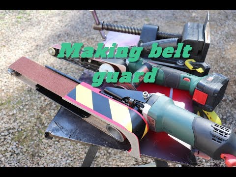 Angle grinder hack: Making guard to my BIG Power file / belt sander [7" belt sander part 2]