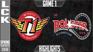 SKT vs KT Highlights Game 1 | LCK Playoffs Round 2 Spring 2018 | SK Telecom T1 vs KT Rolster G1