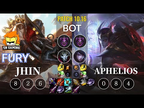 SN Fury Jhin vs Aphelios Bot - KR Patch 10.16